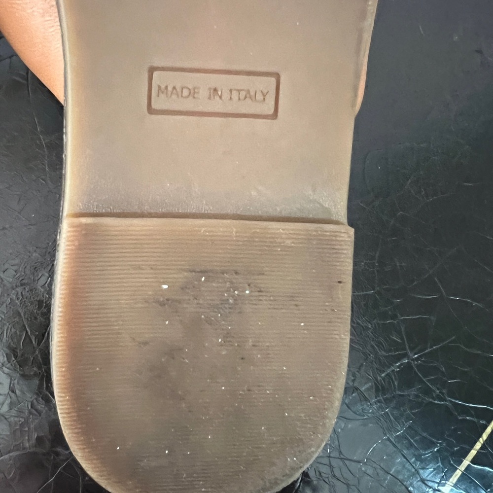 Mila Paoli leather crossed strap slides, 9, made in Italy, EUC - Picture 5 of 10